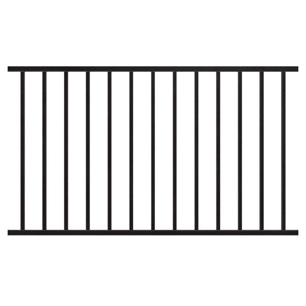 38''H * 94''W 2-Rail Steel Fence