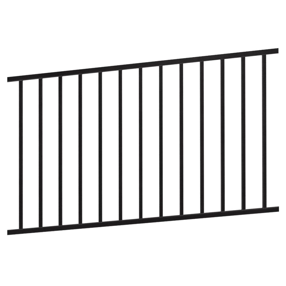 Biasable 68''H * 94''W 2-Rail Steel Fence